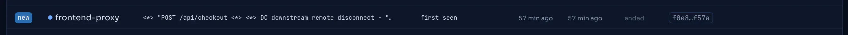 A new-template alert: a template that first appeared after its service was established.