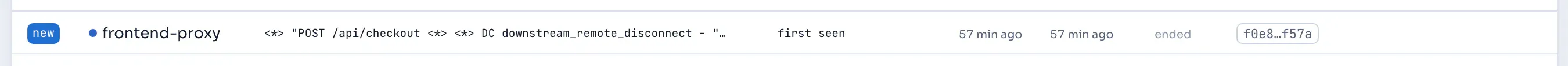 A new-template alert: a template that first appeared after its service was established.