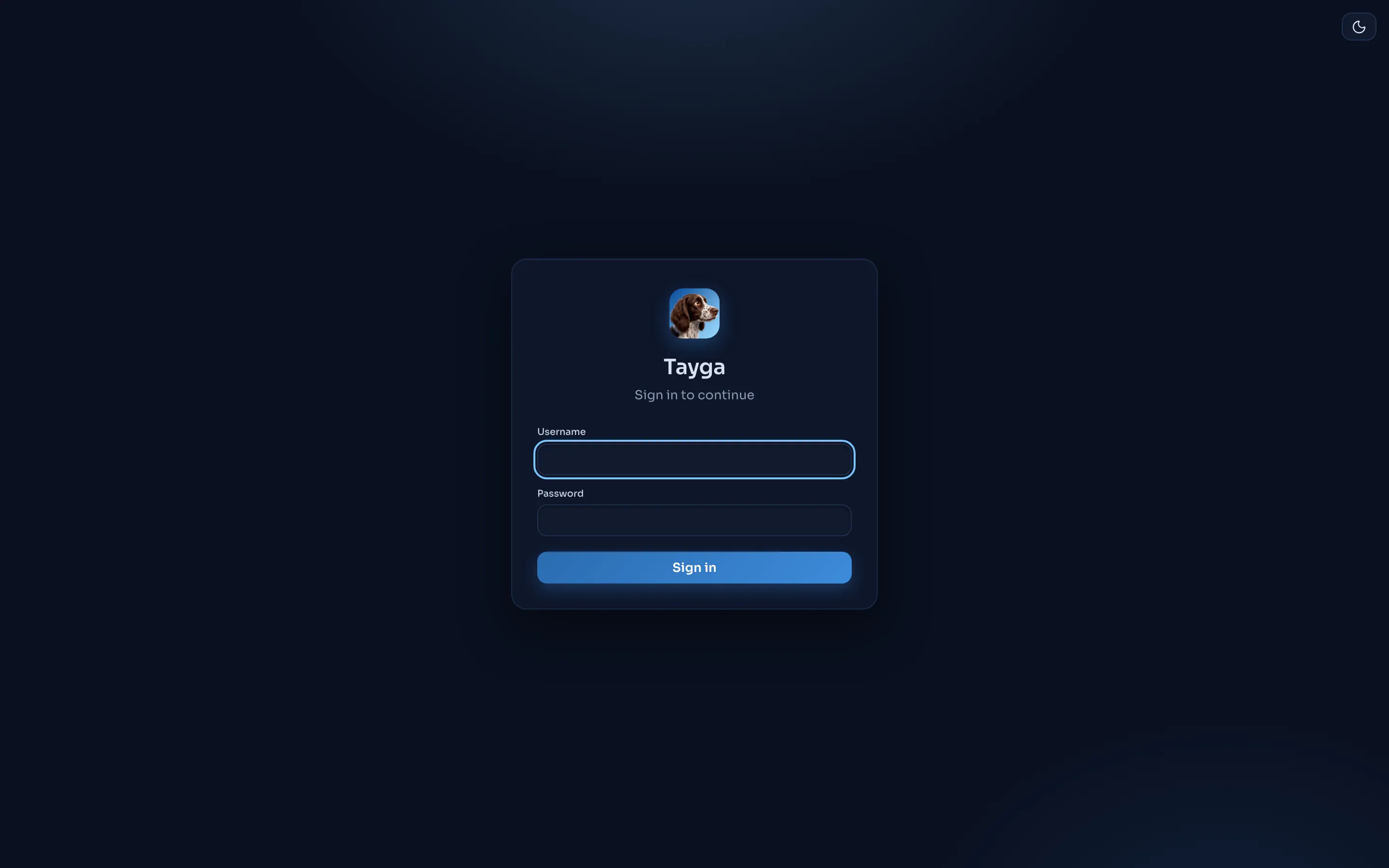The sign-in page.