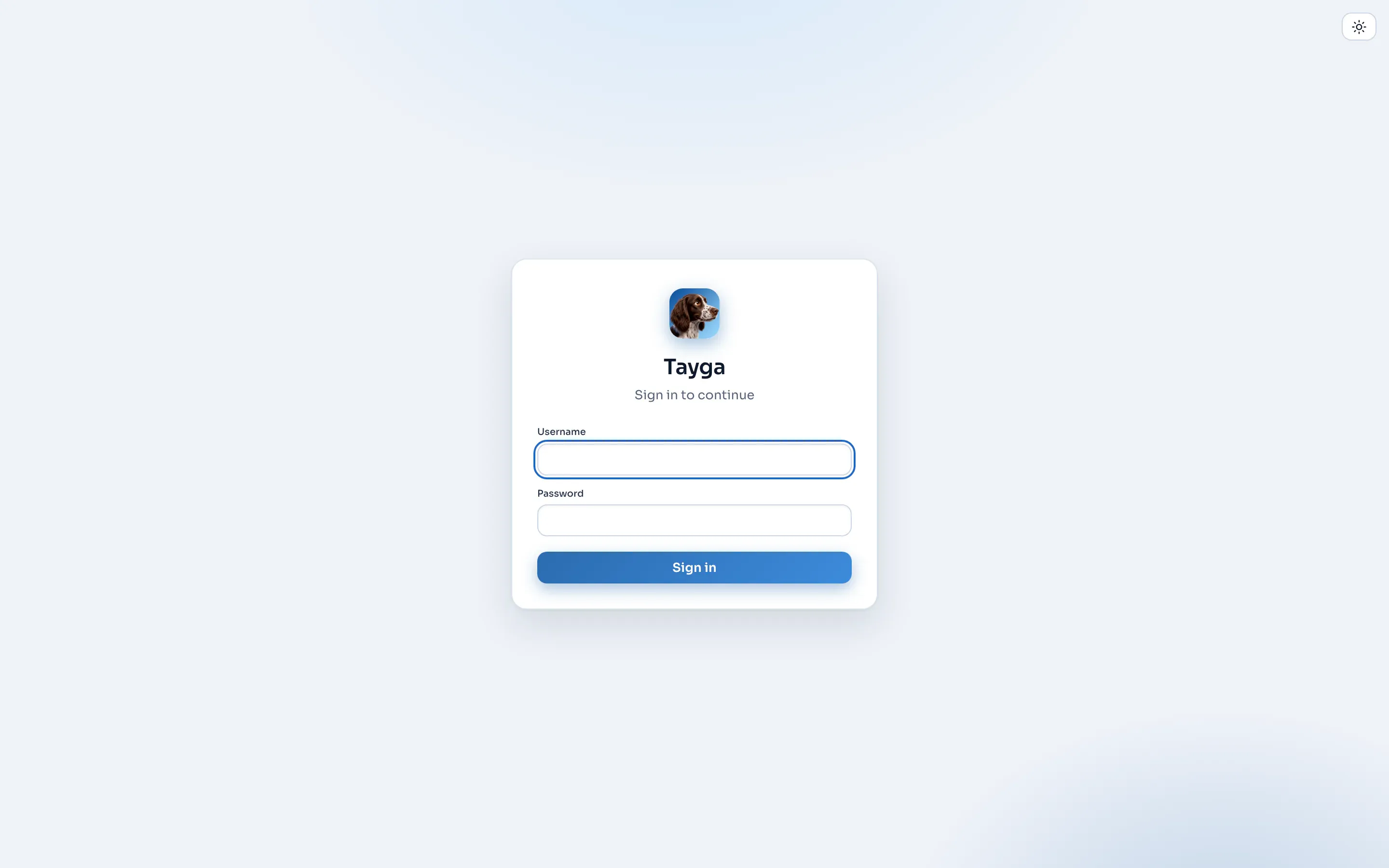 The sign-in page.