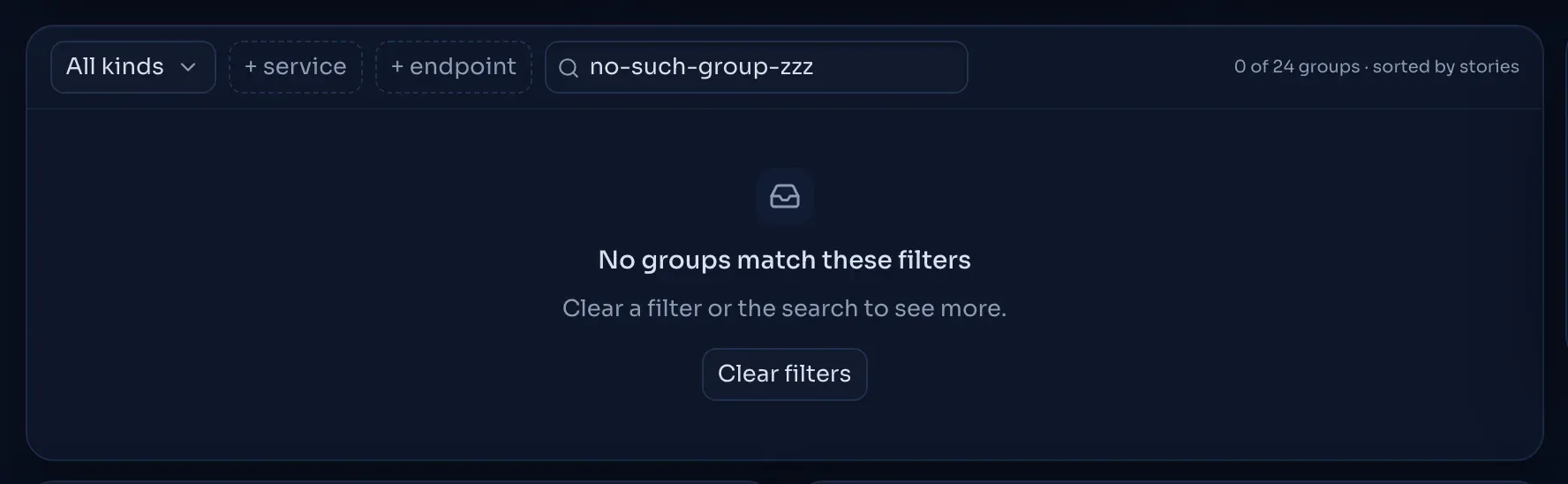 Filters that match no group.